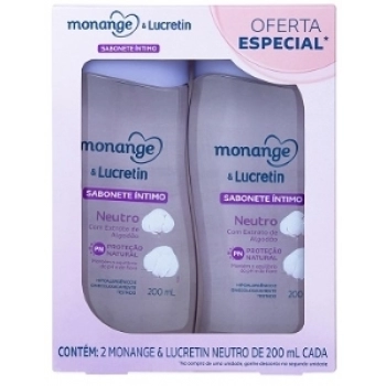 KIT SAB LIQ INTIMO MONANGE E LUCRETIN C/02UN 200ML NEUTRO