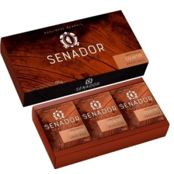 ESTOJO SENADOR C/3 SABONETES 130G COUNTRY