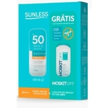 KIT COMPRE PROT CORPO SUNLESS FARMAX FPS 50 120G GANHE REPEL KIDS 100ML