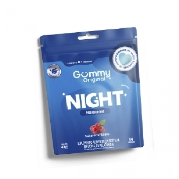 PASTILHA ALIM EM GOMA GUMMY NIGHT 42G POUCH MELATONINA FRAMBOESA