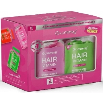 KIT PAST ALIM EM GOMA GUMMY 360G HAIR VIT CAB E UNHAS TUTTI FRUTTI+MACA VER
