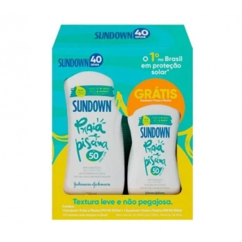 KIT PROT SOLAR SUNDOWN J&J 200ML GTS 100ML PRAIA E PISCINA FPS 50