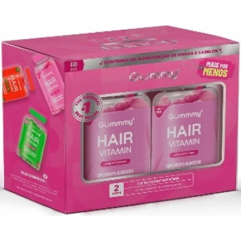 KIT PASTILHA ALIM EM GOMA GUMMY 360G HAIR VIT CAB E UNHAS C/2 TUTTI FRUTTI