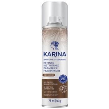 SPRAY CAP RETOQUE FIOS BRANCOS KARINA 75ML CASTANHO