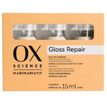 AMP REC CAP OX SCIENCE MARIMARIA HAIR G REPAIR C/3 15ML LIN DOU/NIACINAMIDA