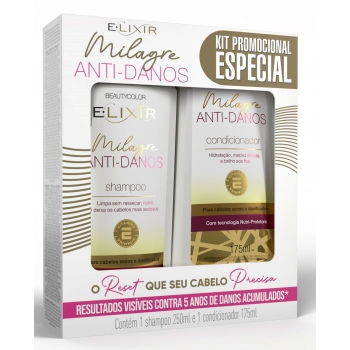 KIT ELIXIR ANTI-DANOS SH 250ML+COND 175ML MILAGRE