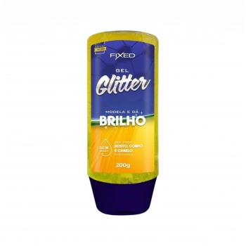 GEL DESOD GLITTER CORPO E CABELO 200G - AMARELO