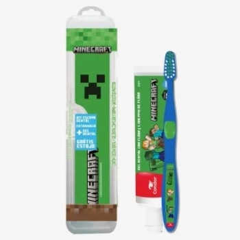 KIT DENTAL CONDOR EXTRAMACIA ESC+GEL KIDS MINECRAFT C/ ESTOJO