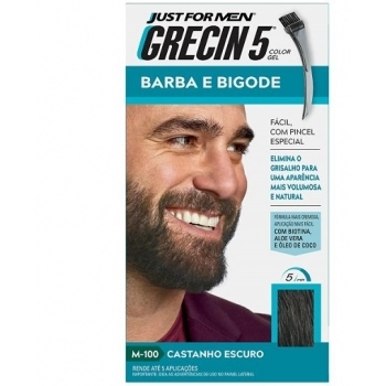 TINT BARBA/BIGODE/COSTELETA GRECIN 5 CASTANHO ESCURO