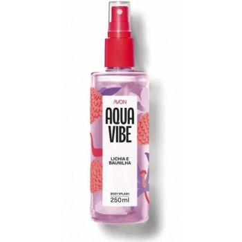 BODY SPLASH AVON AQUAVIBE 250ML LICHIA E BAUNILHA
