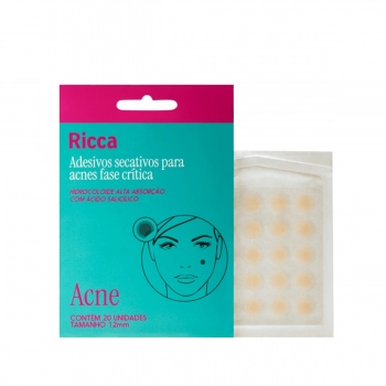 ADESIVOS SECATIVOS P/ ACNES RICCA C/20 12MM FASE CRITICA