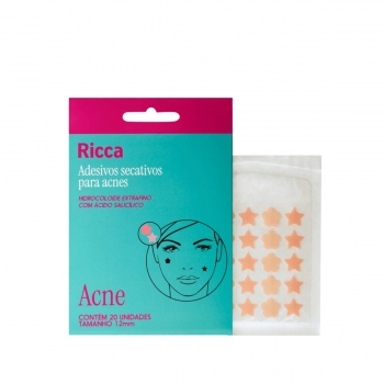 ADESIVOS SECATIVOS P/ ACNES RICCA C/20 12MM FLOR E ESTRELA