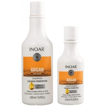 KIT INOAR SH 500ML+COND 250ML ARGAN CACHO PERFEITO