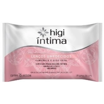LENCOS UMED HIGI INTIMA C/16 CAMOMILA E ALOE VERA