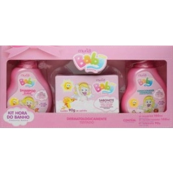 KIT MURIEL SH+COND+SAB ROSA HORA DO BANHO