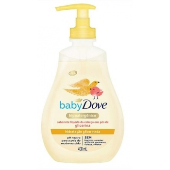 SAB LIQ DOVE BABY 400ML HIDRAT.GLICERINADA CABECA AOS PES