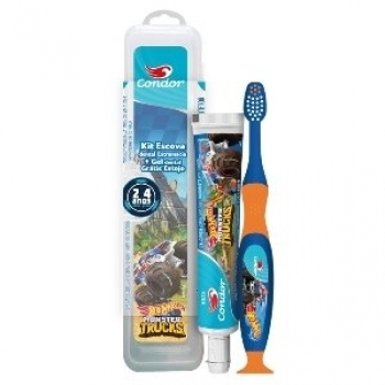 KIT DENTAL CONDOR ESC+GEL 2 A 5 ANOS HOT WHEELS C/ ESTOJO