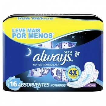 ABS ALWAYS NOITES TRANQ C/16 C/ABAS SECA LV+PG-