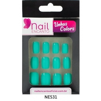 UNHAS FHACES NAIL ENCANTO COLORS CURTA AZUL PISCIN