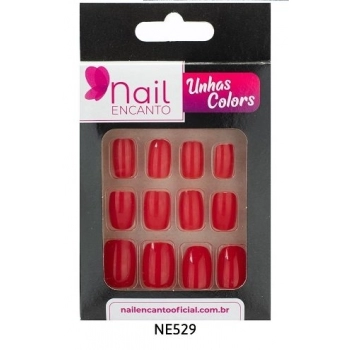 UNHAS FHACES NAIL ENCANTO COLORS CURTA VERMELHO