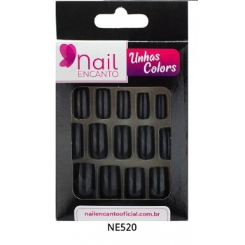 UNHAS FHACES NAIL ENCANTO COLORS LONGA PRETA