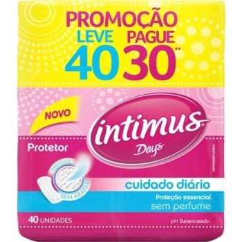 ABS INTIMUS PROT DIARIO C/40 S/ABAS CUID DIARIO LV+PG-