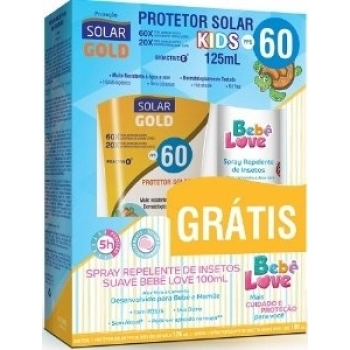 KIT NUTRIEX PROT SOLAR GOLD KIDS FPS 60 125ML GTS REPEL BEBE LOVE 100ML
