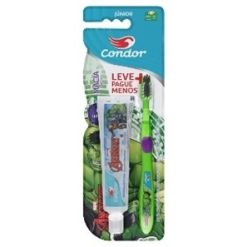 KIT DENTAL CONDOR ESC+GEL INF AVANGERS MORANGO C/ FLUOR