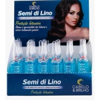 AMPOLA CAP CABELO E BRILHO 5ML SEMI DI LINO CX 36.0