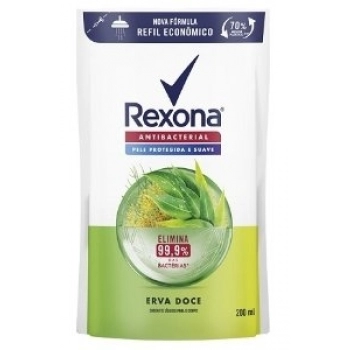 SAB LIQ REXONA REFIL 200ML ANTIBAC.ERVA DOCE