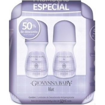 KIT GIOVANNA BABY DES ROLL ON FEM C/2 50ML LILAC