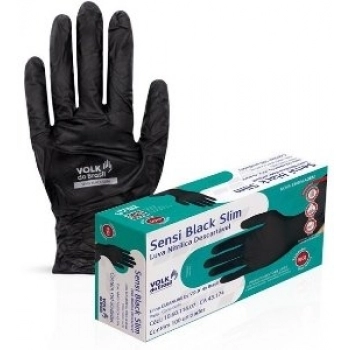 LUVA NITRILICA DESCARTAVEL PRETA VOLK C/100 EG