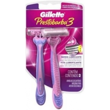 APARELHO GILLETTE PRESTO 3 FEM C/2