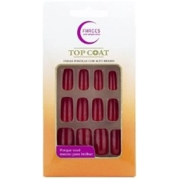 UNHAS FHACES TOP COAT C/24 VERMELHO DESEJO