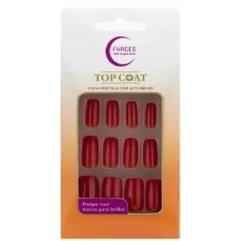 UNHAS FHACES TOP COAT C/24 VERMELHO CORAL