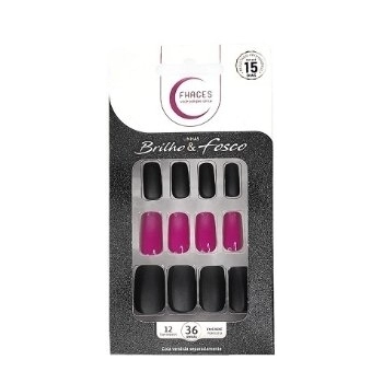 UNHAS FHACES BRILHO E FOSCO C/36 TOXIC PINK