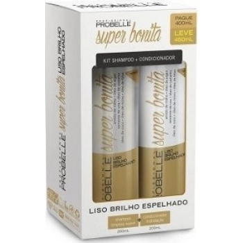 KIT PROBELLE SUPER BONITA SH 250ML+COND 250ML LISO BRILHO ESPELHADO