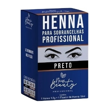 HENNA SOBRANCELHA NEW BEAUTY 1,5G + FIX 10ML PRETO