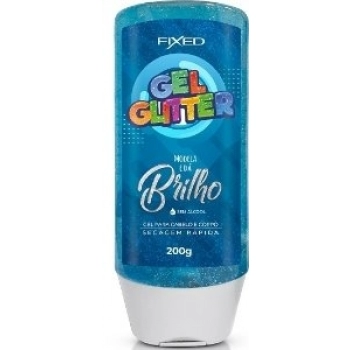 GEL GLITTER CAB/CORPO FIXED 200GR AZUL