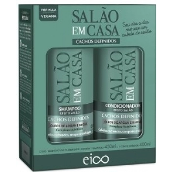 KIT EICO SH 450ML+COND 400ML SALAO EM CASA CACHOS DEFINIDOS