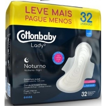 ABS COTTONBABY LADY LV MAIS PG MENOS C/32 SUAVE C/ABAS NOTURNO