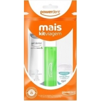 KIT DENTAL VIAGEM POWERDENT ESC/FIO 25M/CR DENT 50G-2220