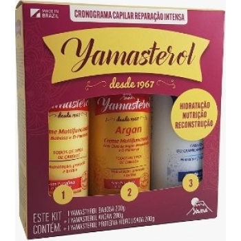 KIT MULTIF YAMASTEROL 200G C/3 BABOSA/ARGAN/PROT HIDROLISADA