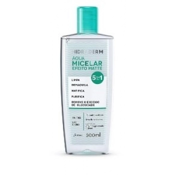 AGUA MICELAR FARMAX HIDRADERM 200ML 5EM1 EFEITO MATTE P/PELE OLEOSA