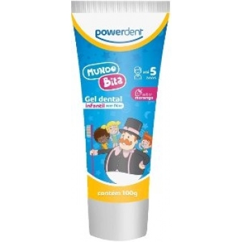 GEL DENTAL INF MUNDO BITA POWERDENT 100G S/ FLUOR 0 A 5 ANOS