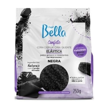 CERA QUENTE CONFETE DEPIL BELLA 250G NEGRA