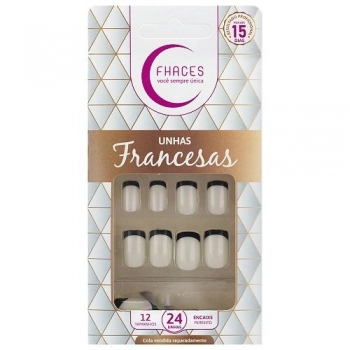 UNHAS FHACES FRANCESA C/24 PEROLA E PRETA