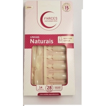 UNHAS FHACES NATURAL C/28 QUADRADA LONGA