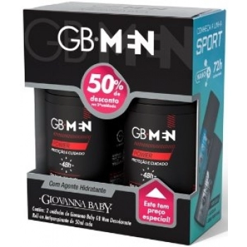 KIT GIOVANNA BABY DES ROLL ON MEN C/2 50ML DESC 50% SEGUNDA POWER 96H