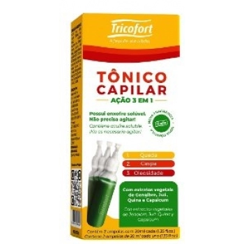 TONICO CAP TRICOFORT 2X20ML 3X1 NEW GREEM GENGIBRE/JUA/QUINA/CAPSICUM
